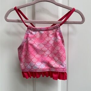 Dreamwave 3T Girls Pink Mermaid Scale Bikini Top with Ruffles